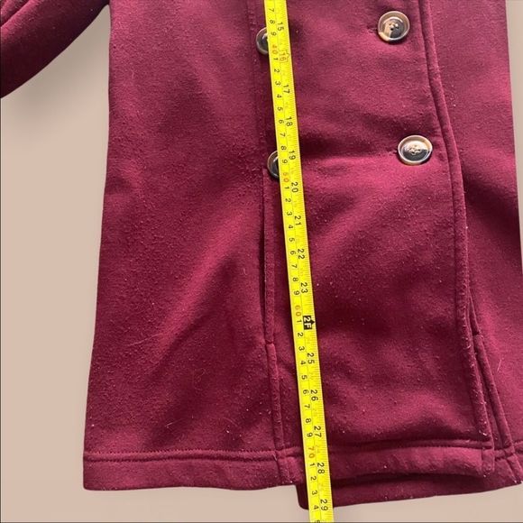 G BY GUESS | Burgundy Pea Coat Jacket - Picture 6 of 7